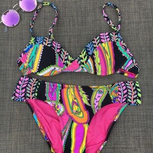 Trina Turk Multicolored Paisley Bikini. Size Small